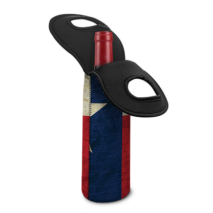 Texas Flag Print Single Neoprene Wine Tote