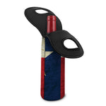 Texas Flag Print Single Neoprene Wine Tote