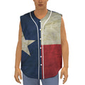 Texas Flag Print Sleeveless Baseball Jersey