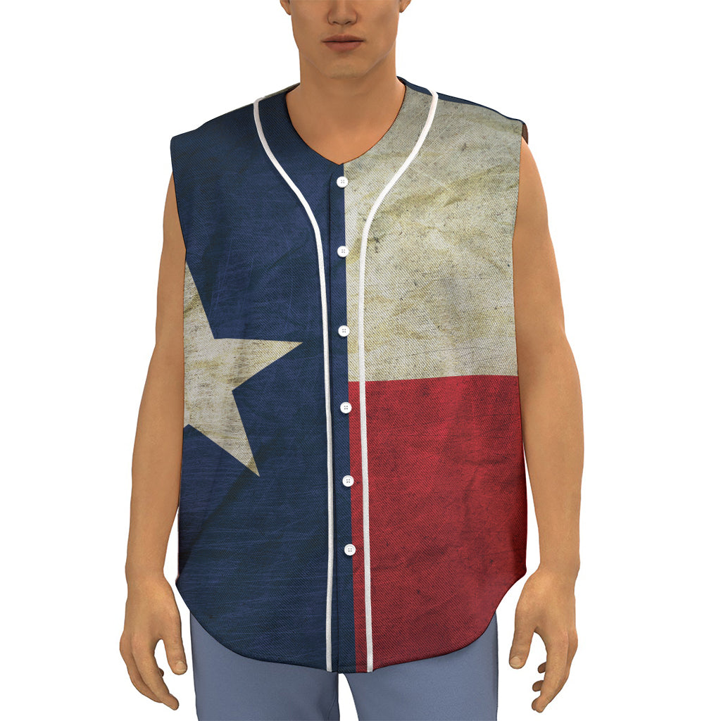 Texas Flag Print Sleeveless Baseball Jersey