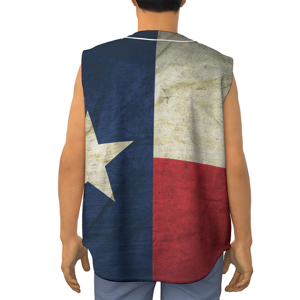 Texas Flag Print Sleeveless Baseball Jersey