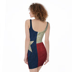Texas Flag Print Sleeveless Bodycon Dress