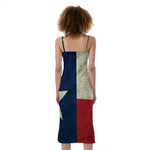 Texas Flag Print Slim Fit Midi Cami Dress