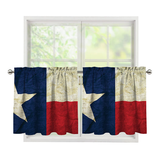 Texas Flag Print Tier Curtains