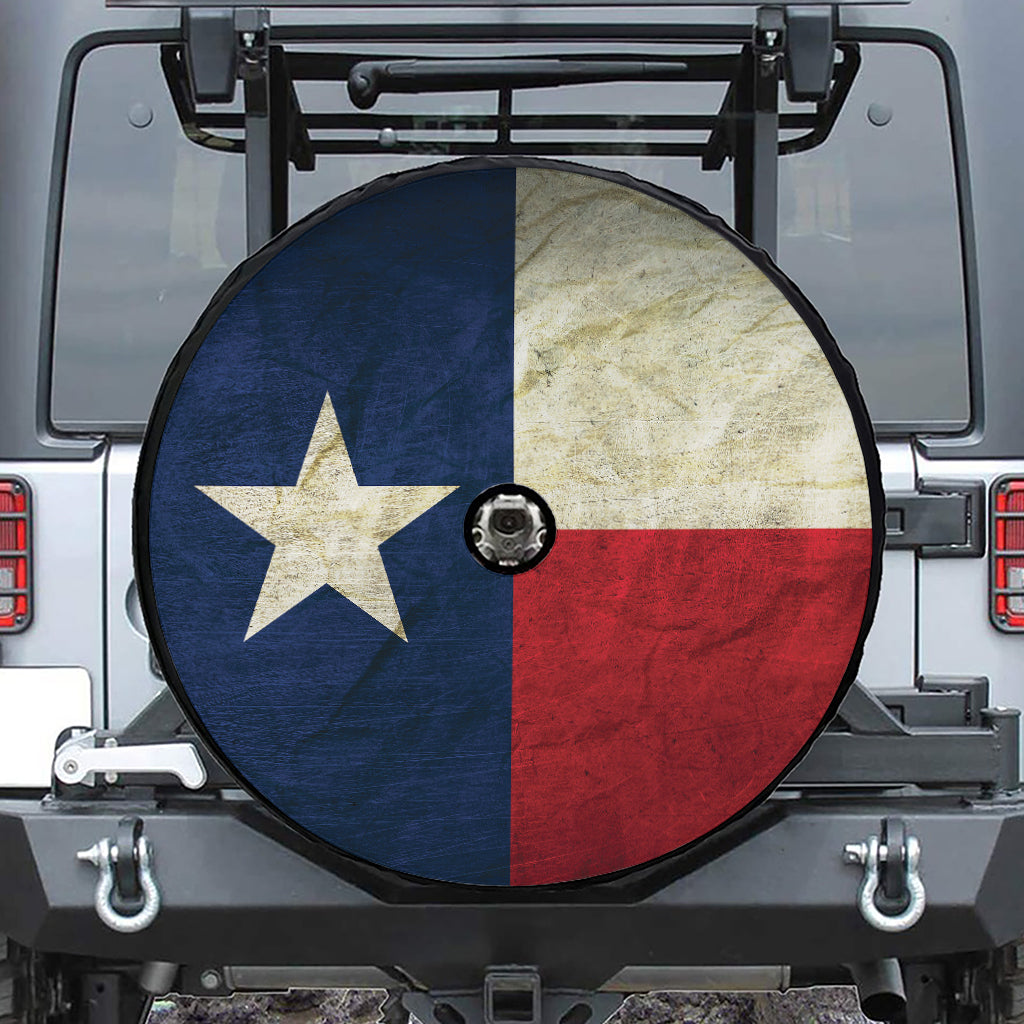 Texas Flag Print Tire Cover With Camera Hole