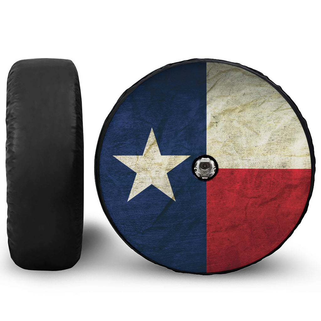 Texas Flag Print Tire Cover With Camera Hole