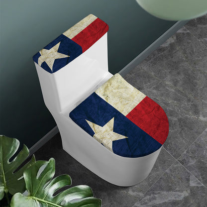 Texas Flag Print Toilet Lid And Tank Cover Set