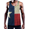 Texas Flag Print Men's Workout Tank Top