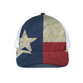 Texas Flag Print White Mesh Trucker Hat