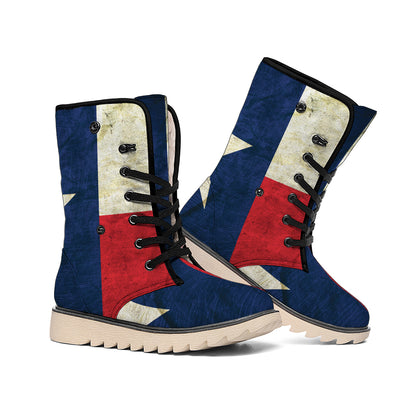 Texas Flag Print Winter Boots
