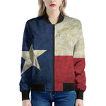 Texas Flag Print Women's Bomber Jacket