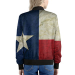 Texas Flag Print Women's Bomber Jacket
