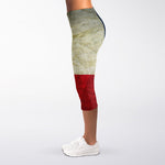 Texas Flag Print Women's Capri Leggings