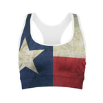 Texas Flag Print Women's Sports Bra