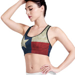 Texas Flag Print Women's Sports Bra