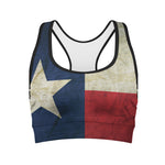 Texas Flag Print Women's Sports Bra