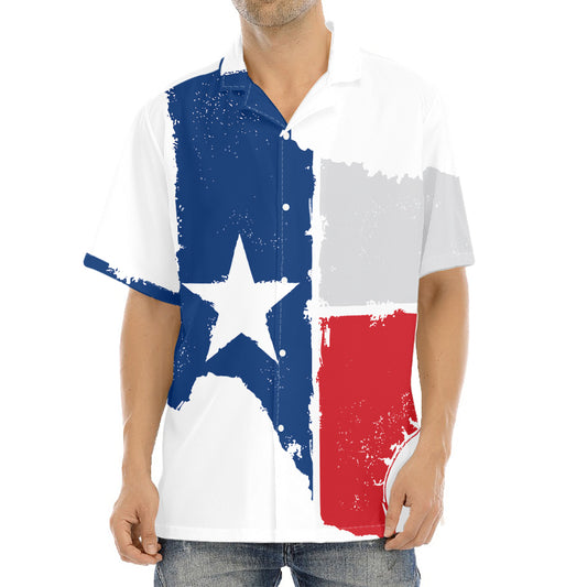 Texas State Flag Print Aloha Shirt