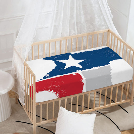 Texas State Flag Print Baby Crib Sheet