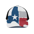 Texas State Flag Print Black Mesh Trucker Hat