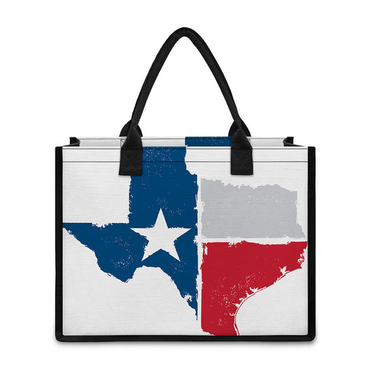 Texas State Flag Print Canvas Tote Bag