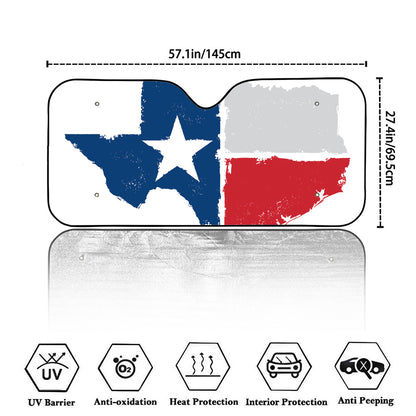 Texas State Flag Print Car Windshield Sun Shade
