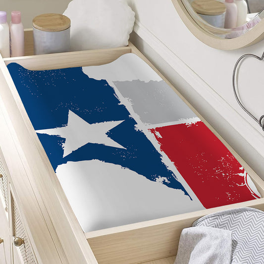 Texas State Flag Print Changing Pad Cover