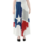 Texas State Flag Print Chiffon Maxi Skirt