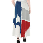Texas State Flag Print Chiffon Maxi Skirt