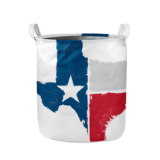 Texas State Flag Print Collapsible Laundry Basket