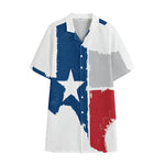 Texas State Flag Print Cotton Hawaiian Shirt