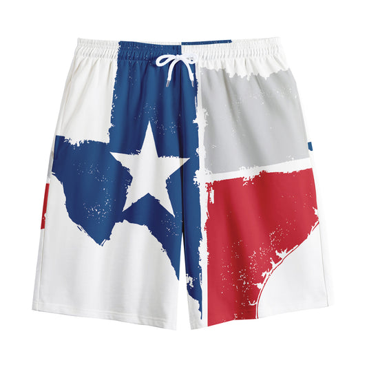 Texas State Flag Print Cotton Shorts