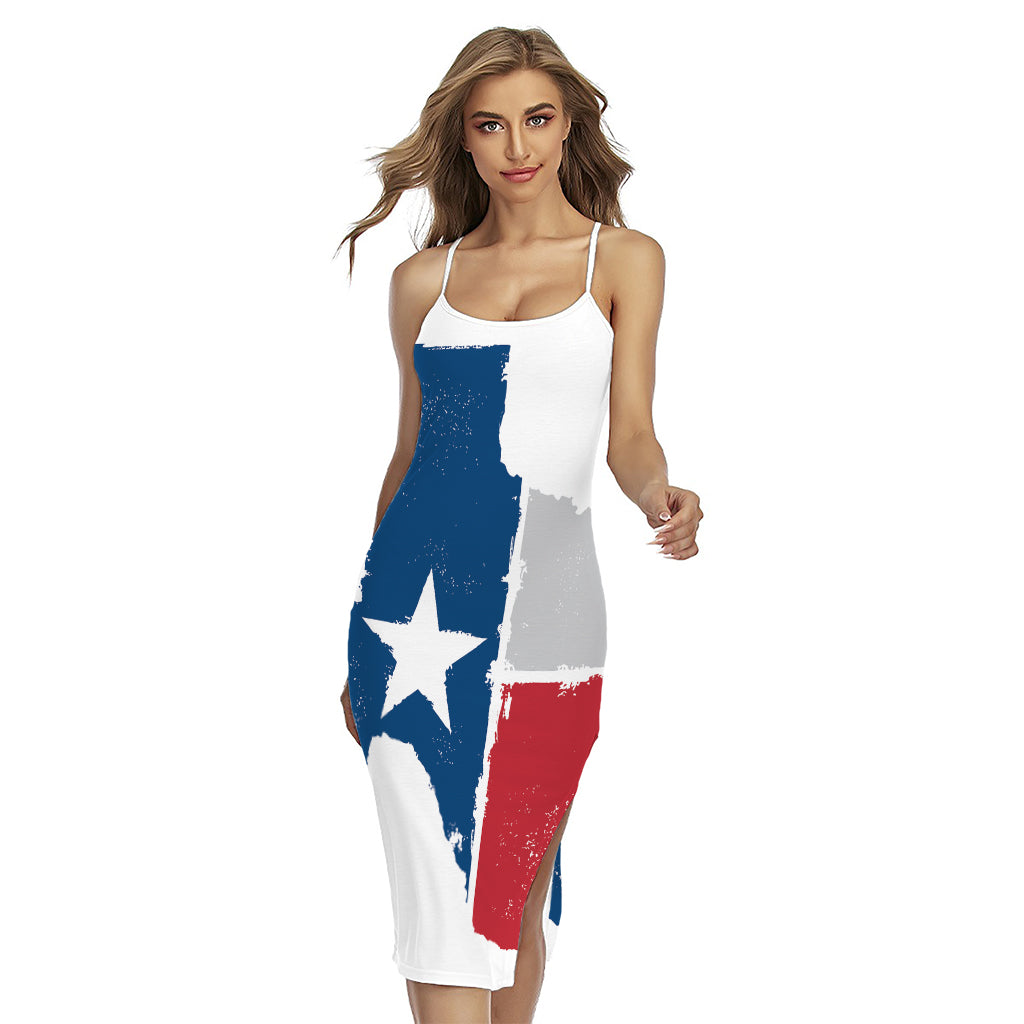 Texas State Flag Print Cross Back Cami Dress