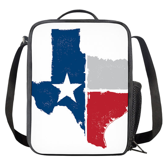 Texas State Flag Print Crossbody Lunch Bag