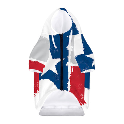 Texas State Flag Print Dog Zip Up Hoodie