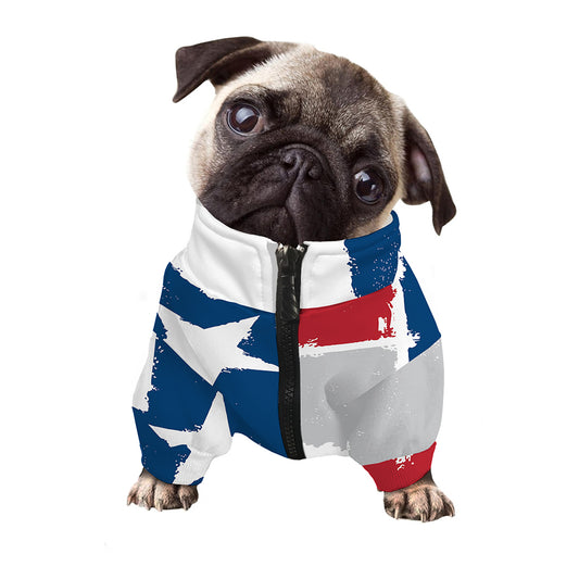 Texas State Flag Print Dog Zip Up Jacket