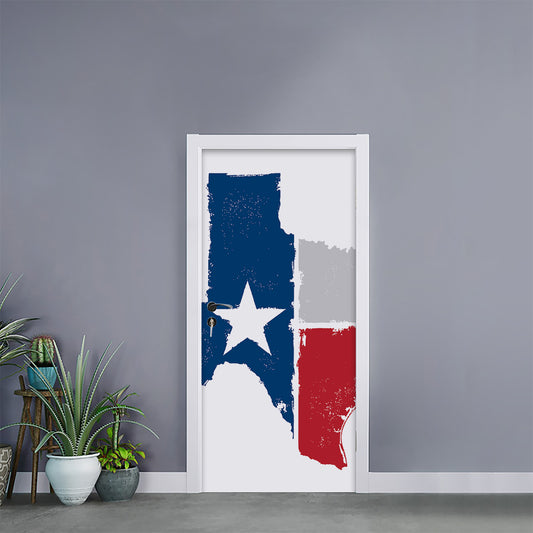 Texas State Flag Print Door Sticker