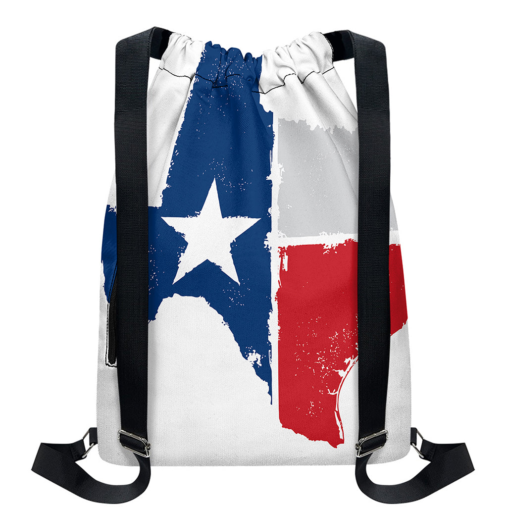 Texas State Flag Print Drawstring Backpack
