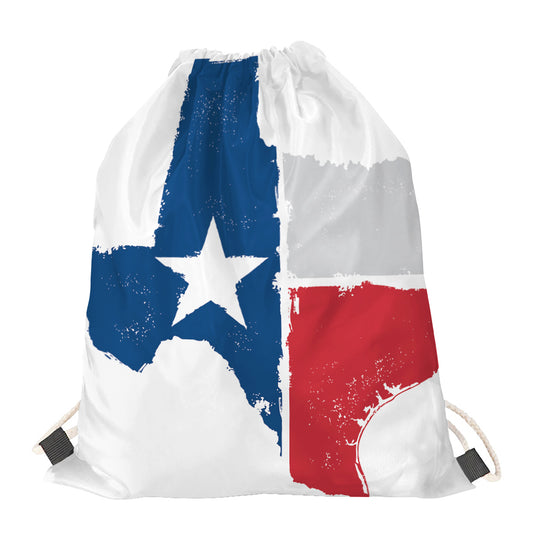 Texas State Flag Print Drawstring Bag