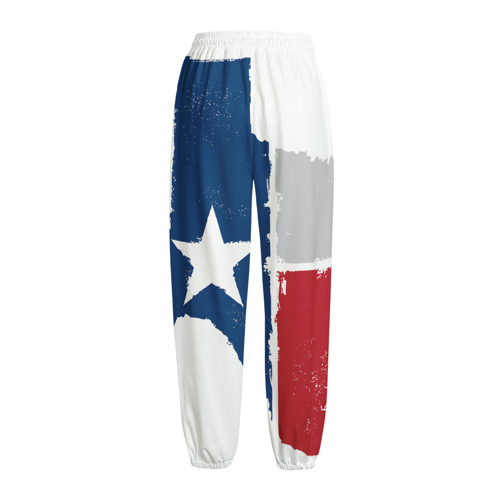 Texas State Flag Print Fleece Lined Knit Pants
