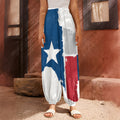 Texas State Flag Print Harem Pants