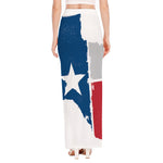 Texas State Flag Print High Slit Maxi Skirt