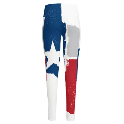 Texas State Flag Print High-Waisted Pocket Leggings