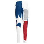 Texas State Flag Print High-Waisted Pocket Leggings
