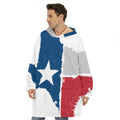 Texas State Flag Print Hoodie Blanket