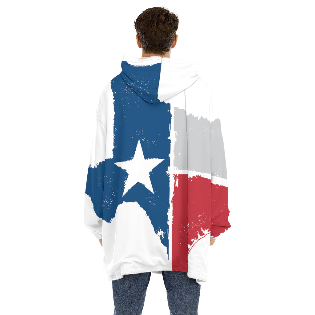 Texas State Flag Print Hoodie Blanket
