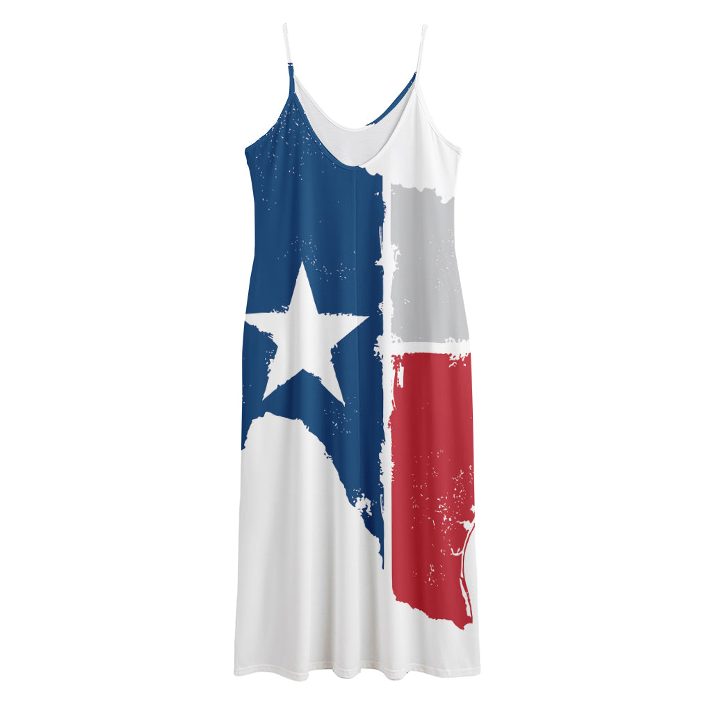 Texas State Flag Print Jersey Midi Cami Dress