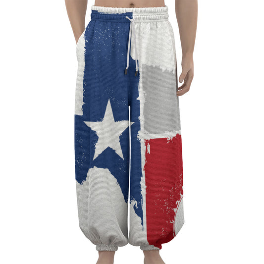 Texas State Flag Print Lantern Pants