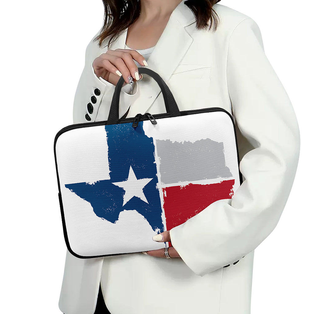 Texas State Flag Print Laptop Sleeve With Handle