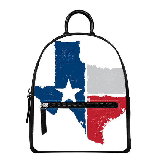 Texas State Flag Print Leather Backpack