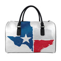 Texas State Flag Print Leather Duffel Bag